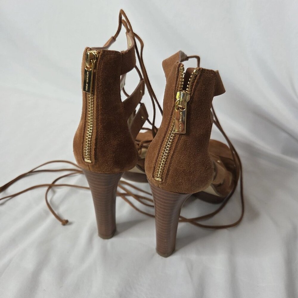 Michael Kors Women's Size 8 Sofia Gladiator Heels Brown Suede - Picture 12 of 15